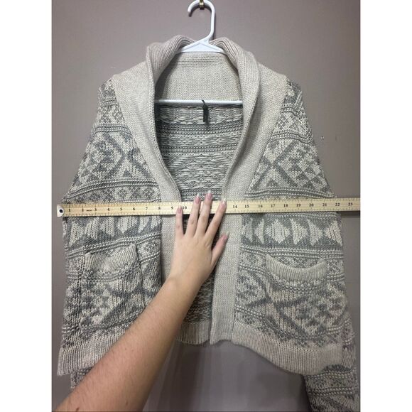 NWOT Stetson Wool Blend Cropped Shawl Collar Aztec Inspired Cardigan Women's XS - Picture 7 of 11